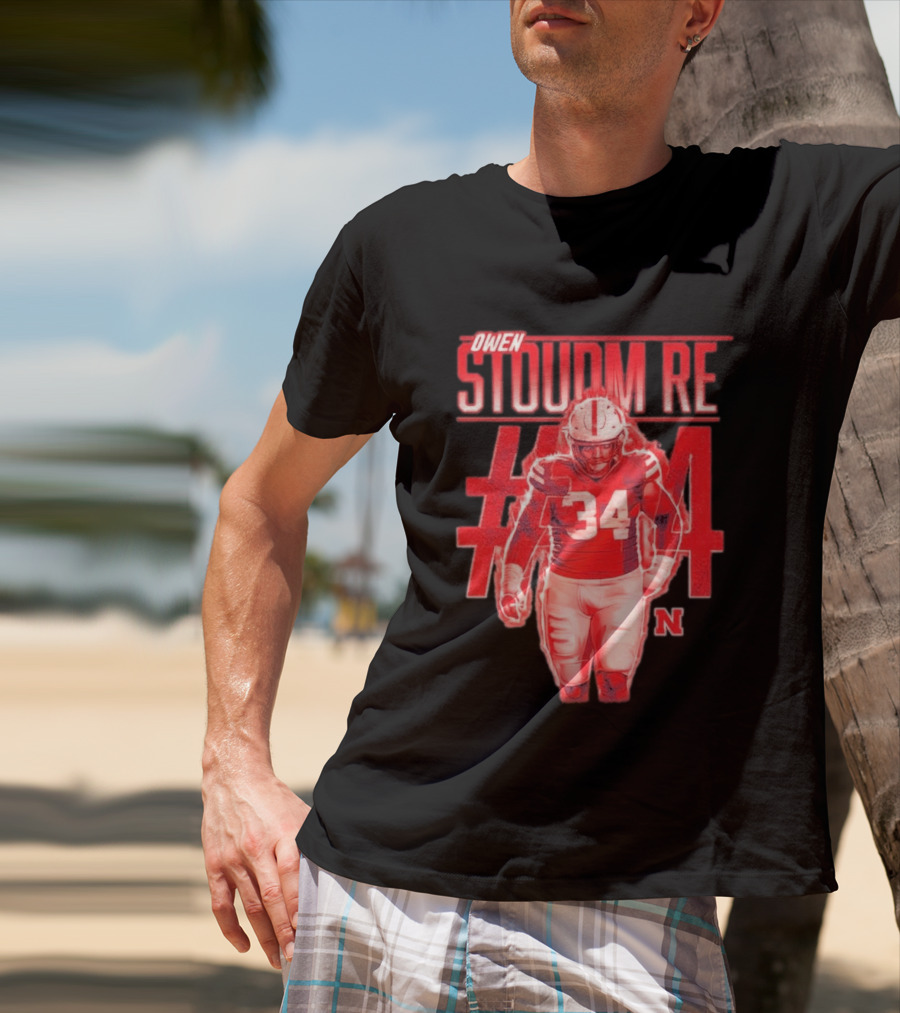 Owen Stoudmire 34 Nebraska Cornhuskers Football Player T-Shirt