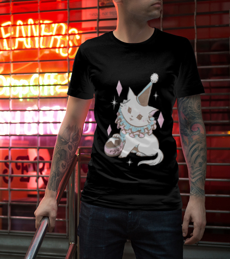 Popverse Superfans NYCC 2026 Mock Neck Cat Clown Nyeee T-Shirt
