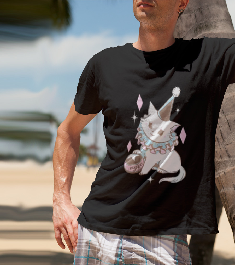 Popverse Superfans NYCC 2026 Mock Neck Cat Clown Nyeee T-Shirt