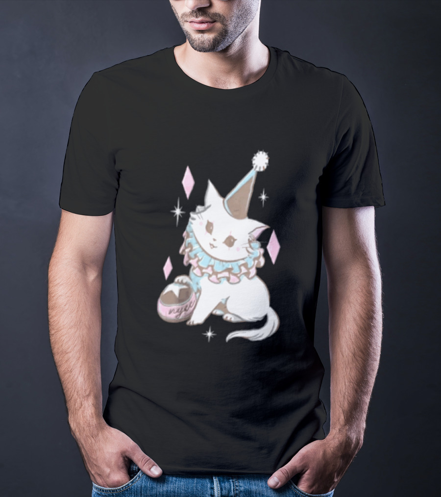 Popverse Superfans NYCC 2026 Mock Neck Cat Clown Nyeee T-Shirt