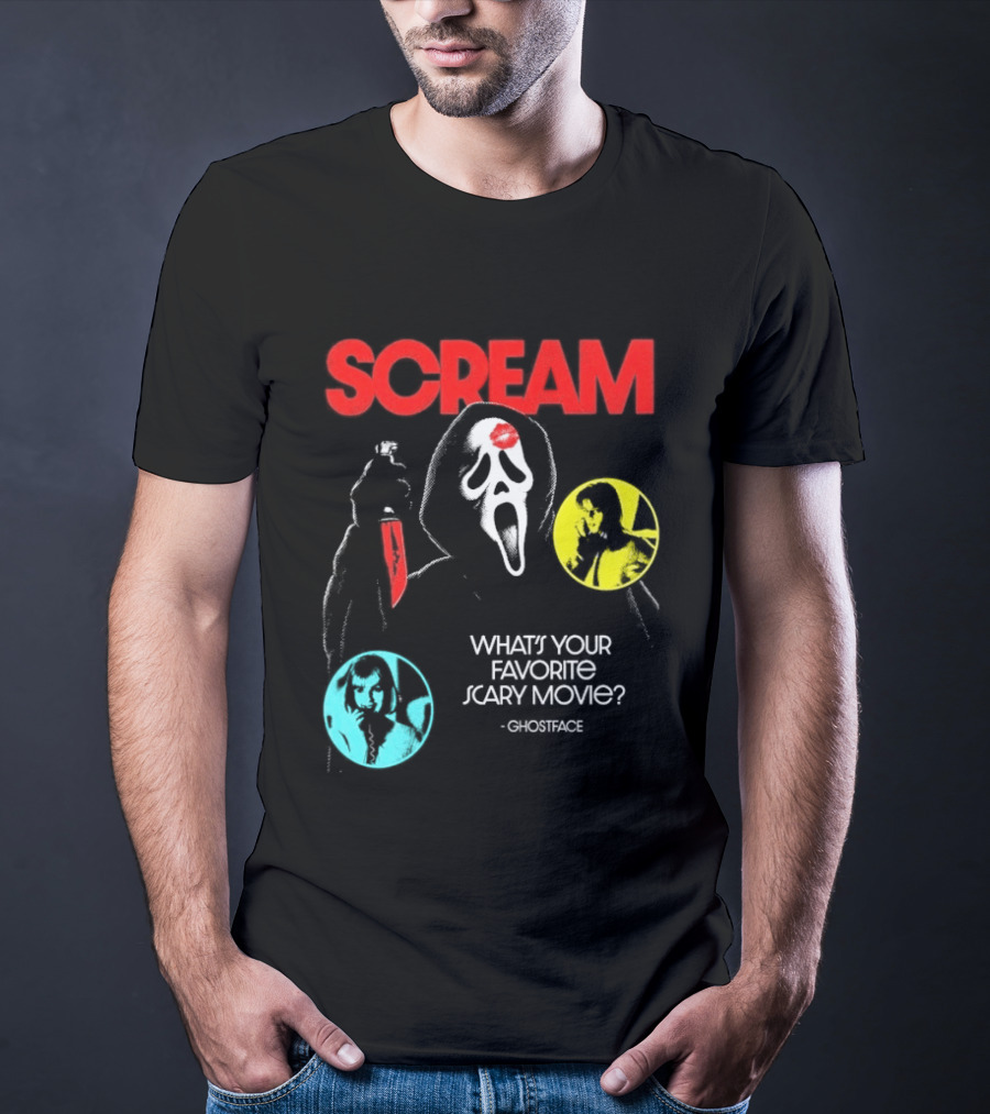 Scream Ghostface What's Your Favorite Scary Movie? T-Shirt