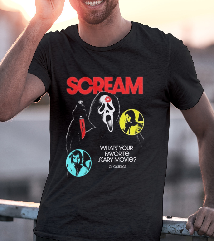 Scream Ghostface What's Your Favorite Scary Movie? T-Shirt