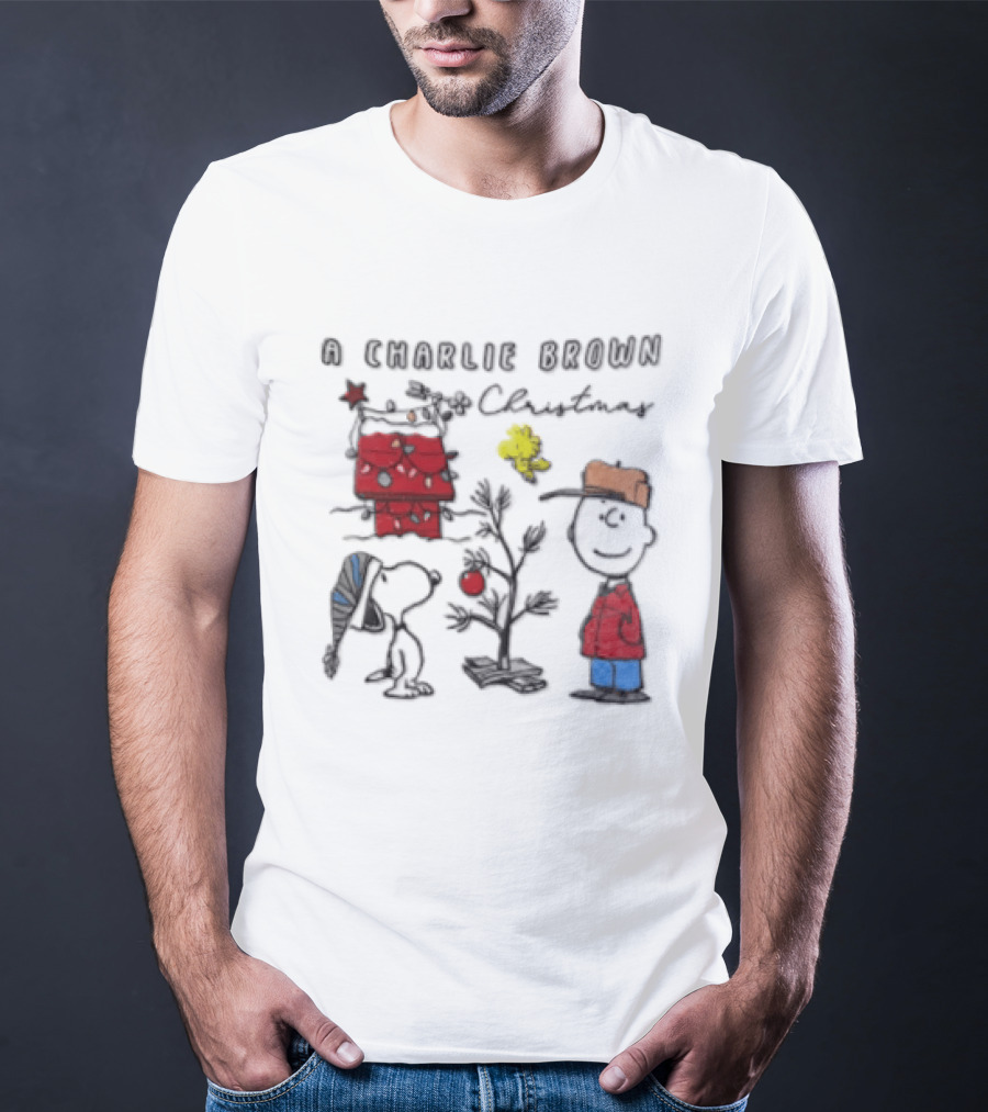 A Charlie Brown Christmas Snoopy Woodstock Holiday Scene T-Shirt