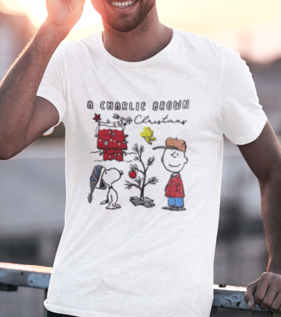 A Charlie Brown Christmas Snoopy Woodstock Holiday Scene T-Shirt