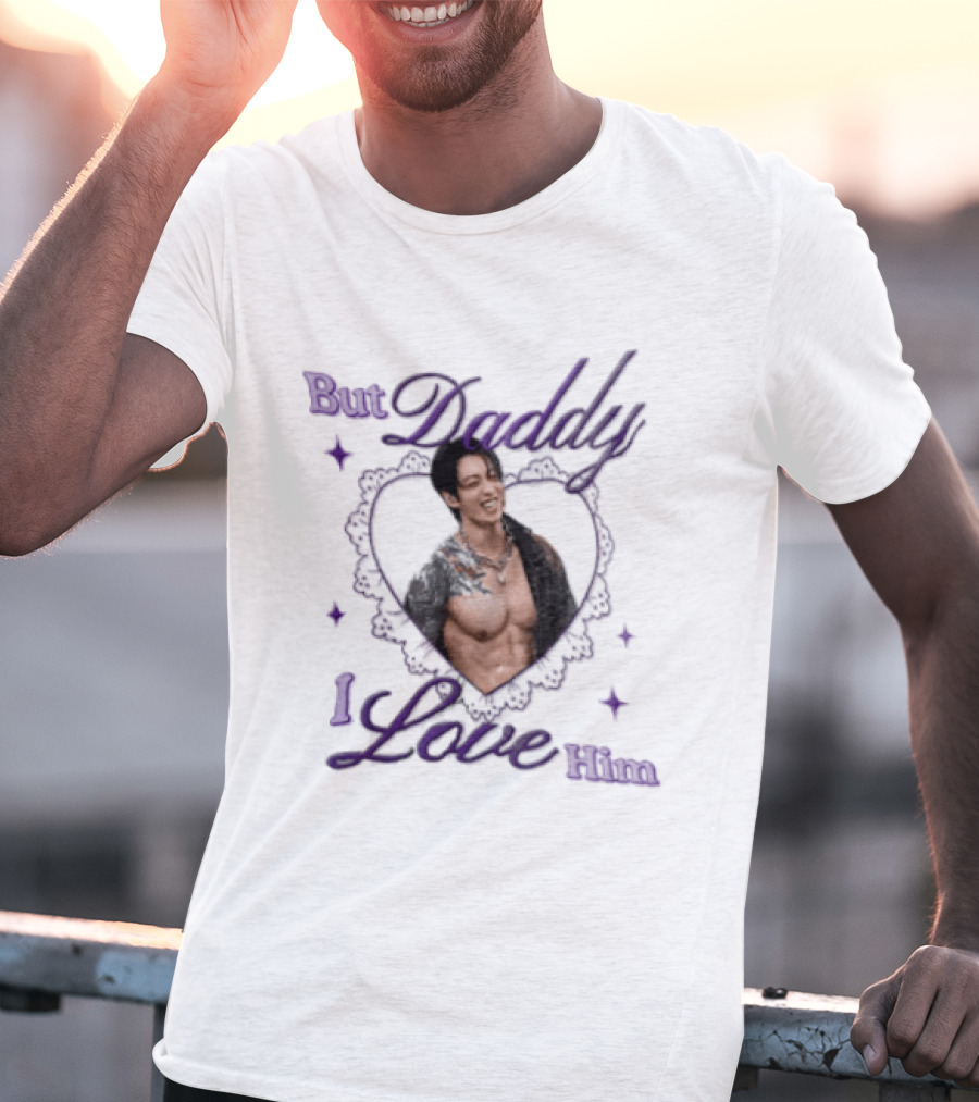 But Daddy I Love Him Jungkook Heart Purple Stars T-Shirt