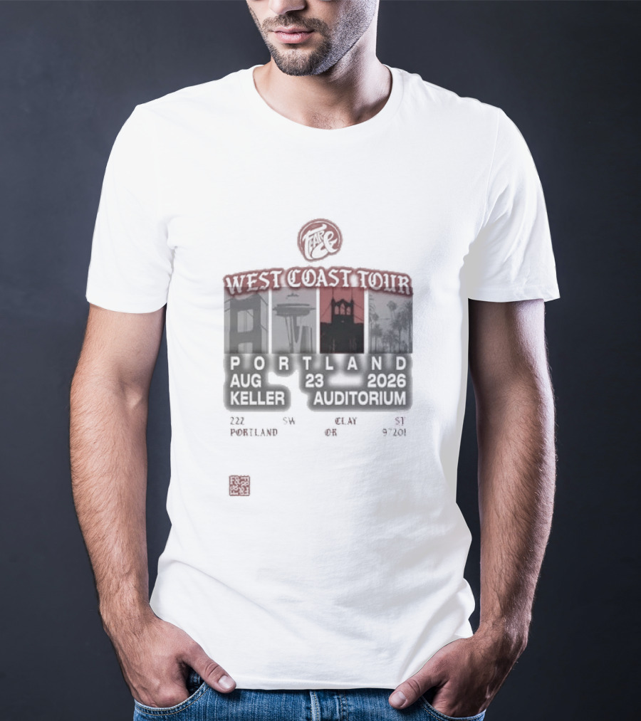 Fearandpod Portland Keller Auditorium August 26 West Coast Tour 2026 T-Shirt