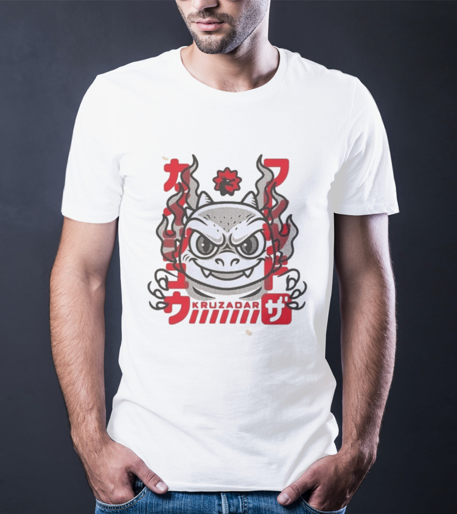 Kruzadar Kaiju Fred Red Anime Monster Japanese T-Shirt