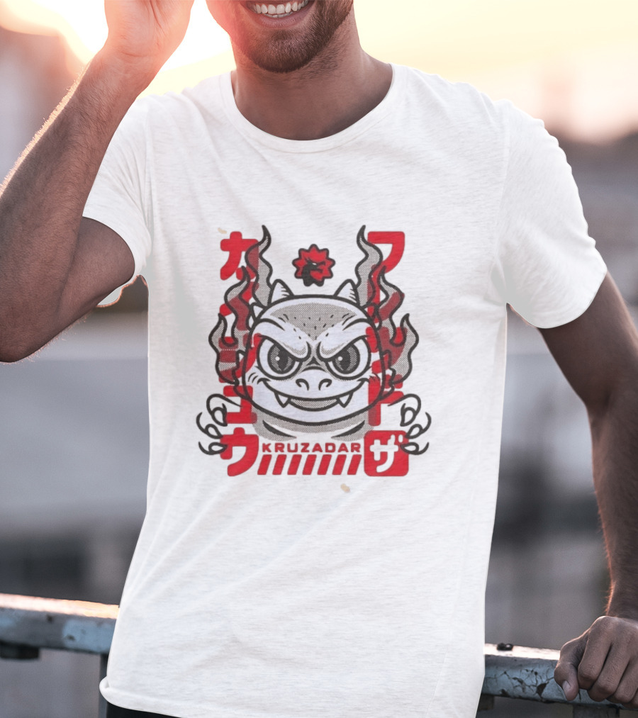 Kruzadar Kaiju Fred Red Anime Monster Japanese T-Shirt