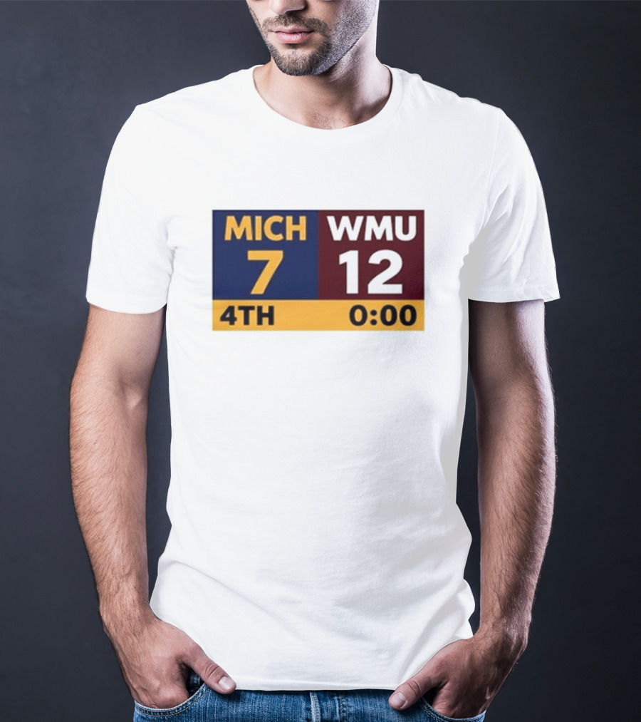 Nice Dave Portnoy Wearing MICH 7 WMU 12 4th 0:00 Michigan Miracle Comeback T-Shirt