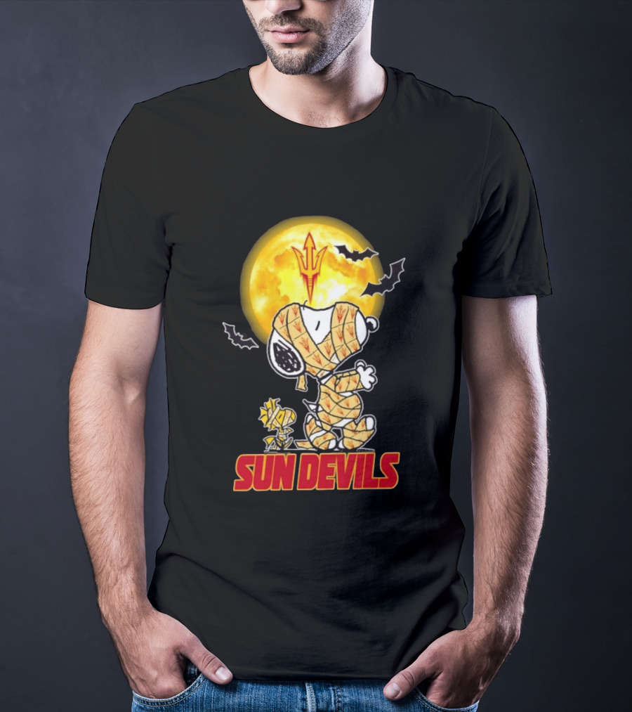 Arizona State Sun Devils Snoopy Woodstock Cosplay Mummy Halloween T-Shirt