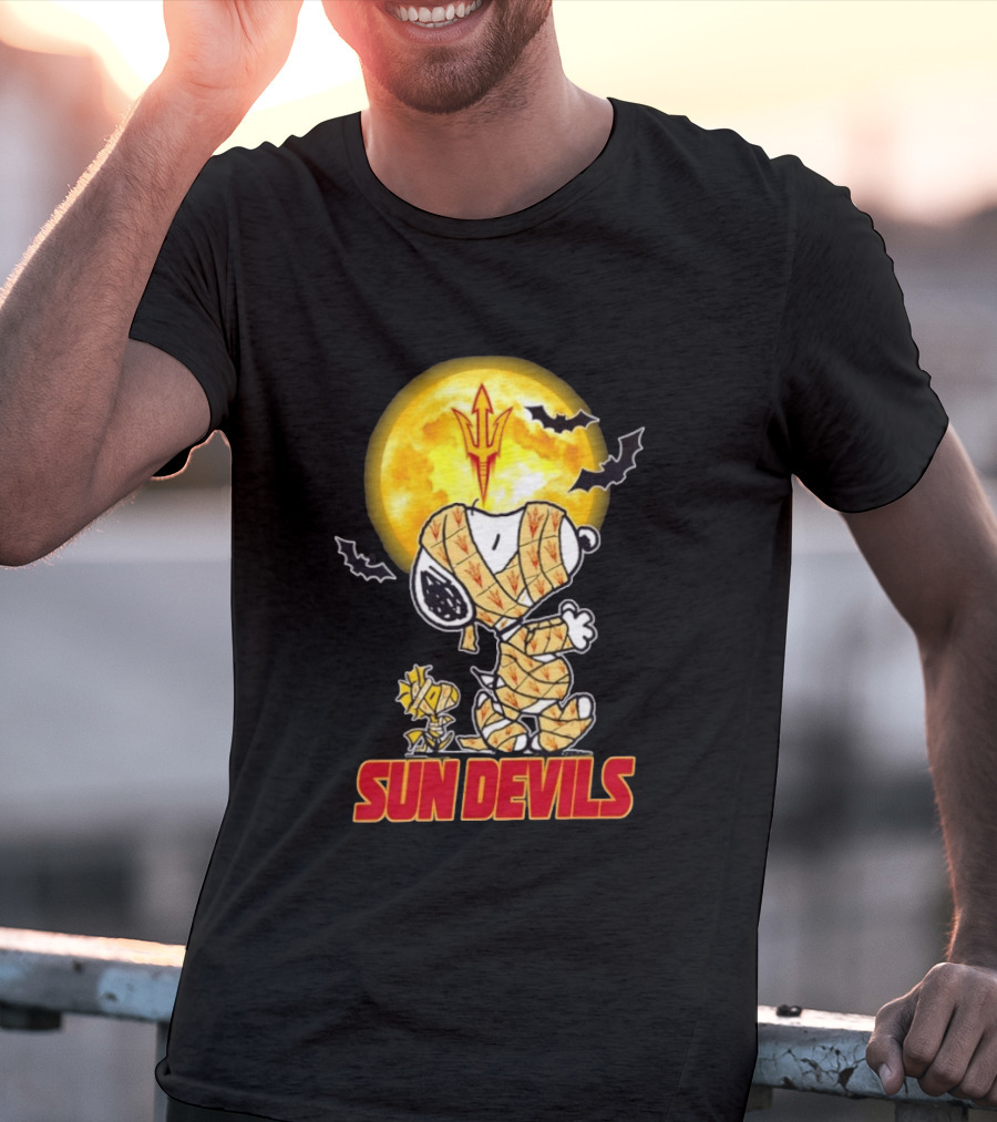 Arizona State Sun Devils Snoopy Woodstock Cosplay Mummy Halloween T-Shirt