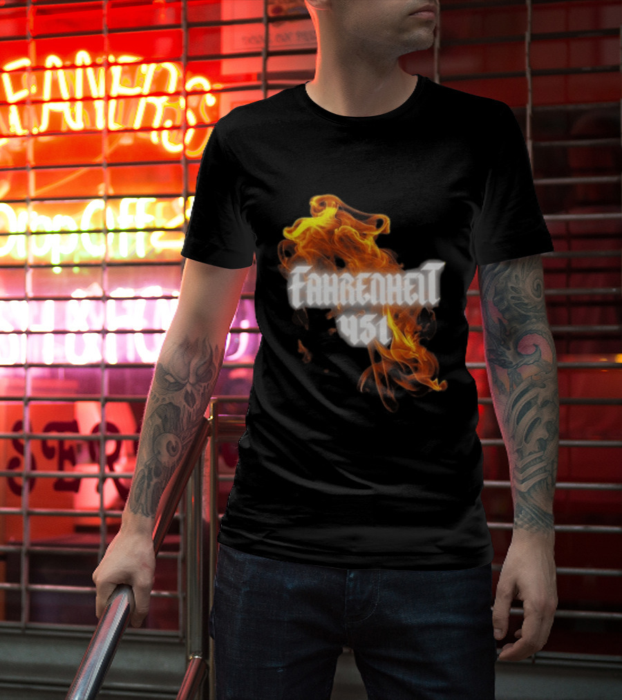 Fahrenheit 451 I'm With The Banned Books World Tour 2026 Flames T-Shirt
