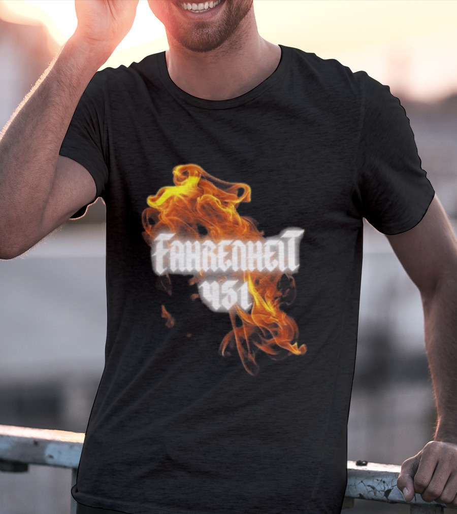 Fahrenheit 451 I'm With The Banned Books World Tour 2026 Flames T-Shirt
