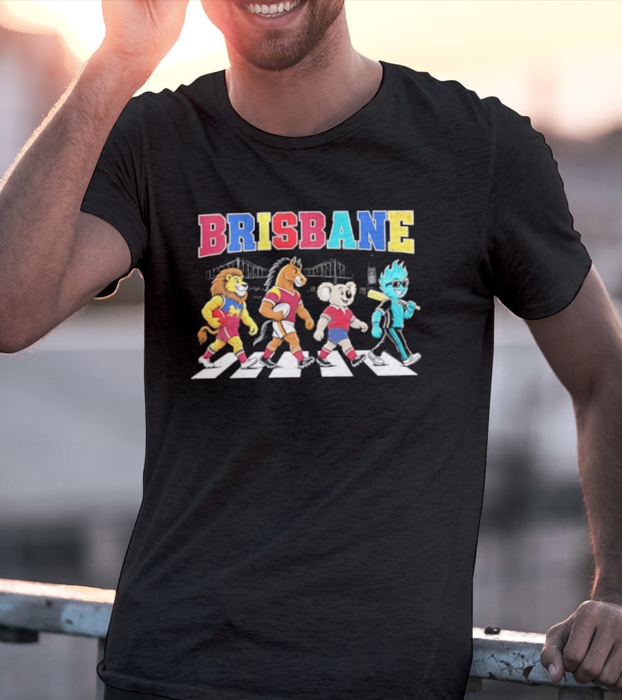 Brisbane Lions Koala Characters Abbey Road Crossing T-Shirt