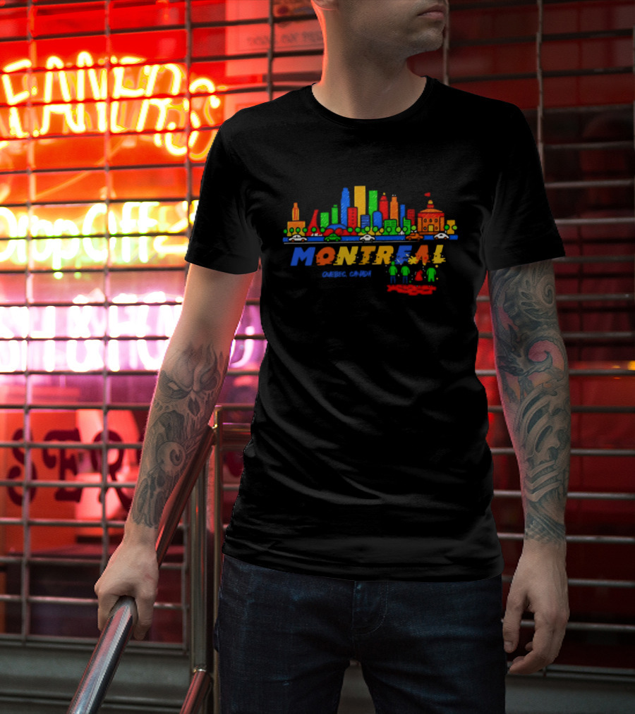 Montreal Quebec Canada Vibrant City Skyline Colorful T-Shirt