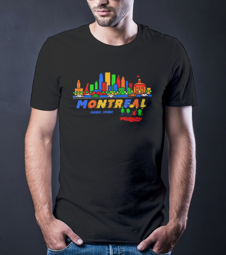 Montreal Quebec Canada Vibrant City Skyline Colorful T-Shirt