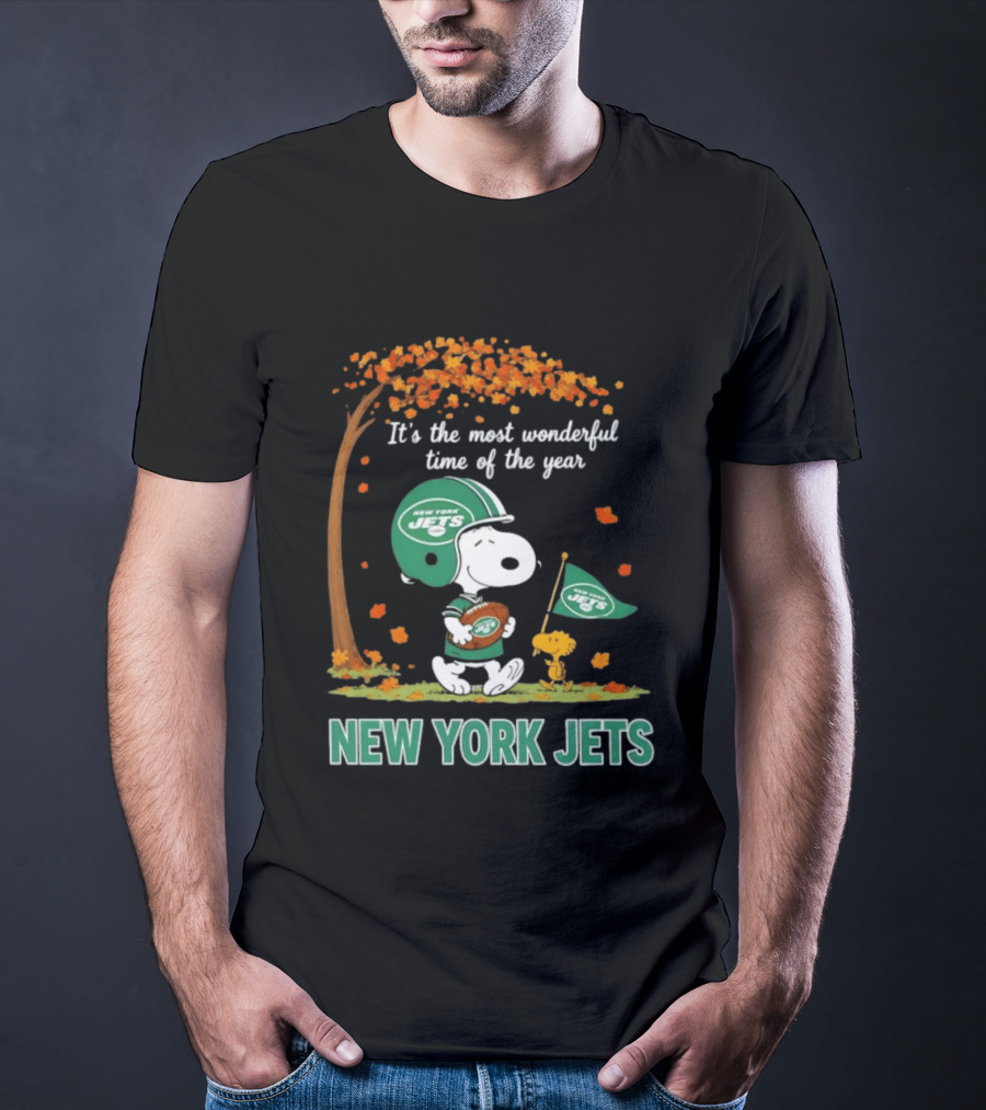 It's The Most Wonderful Time Of The Year Snoopy And Woodstock New York Jets Celebration T-Shirt