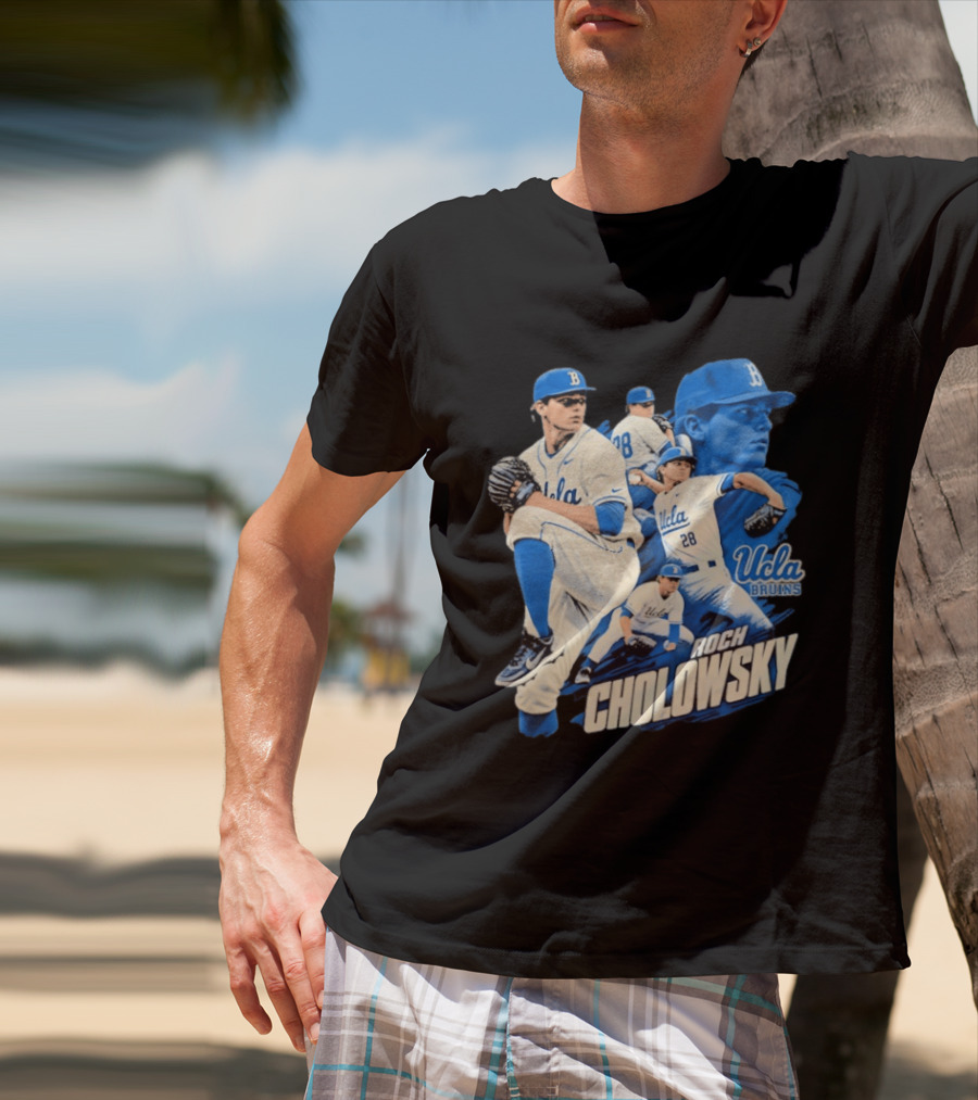 UCLA Bruins Roch Cholowsky 2026 Player Collage Baseball Pitcher Collection T-Shirt