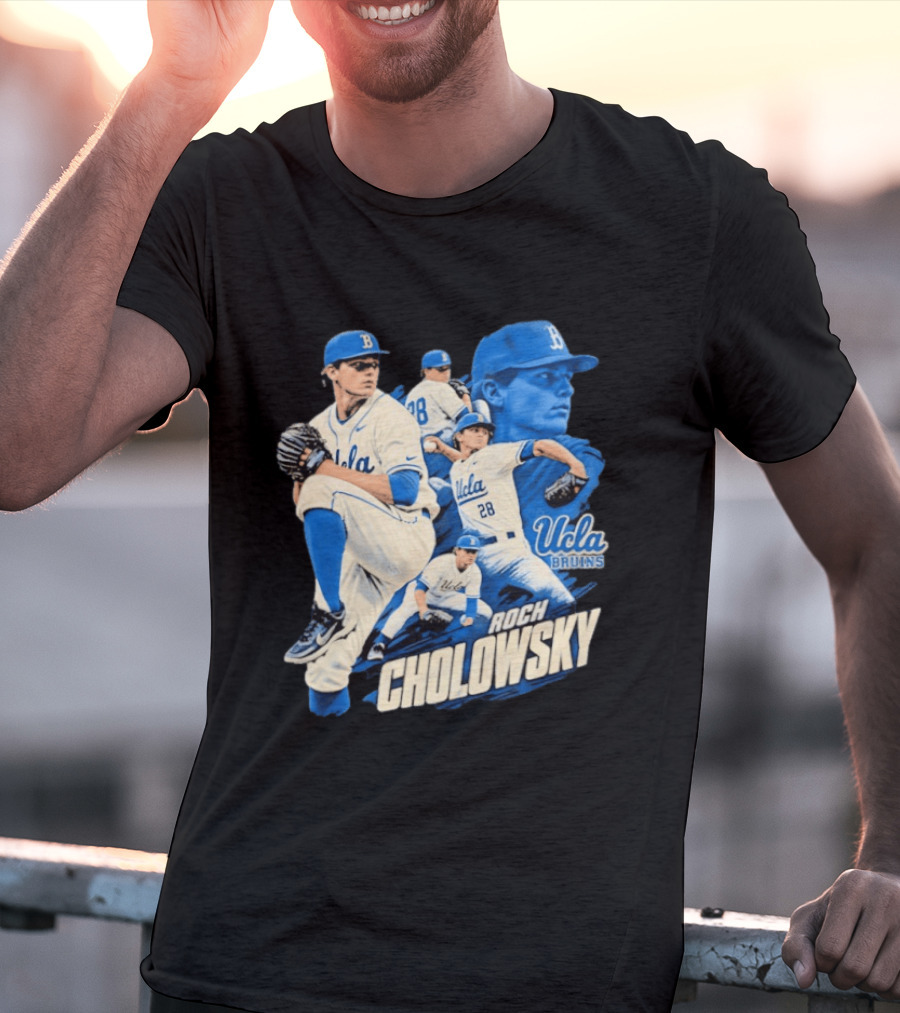 UCLA Bruins Roch Cholowsky 2026 Player Collage Baseball Pitcher Collection T-Shirt