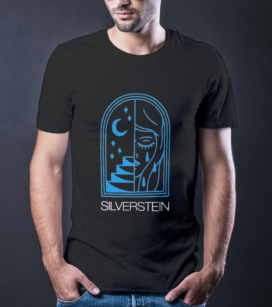 Silverstein Moon Crying Face Stairs Crescent Window T-Shirt