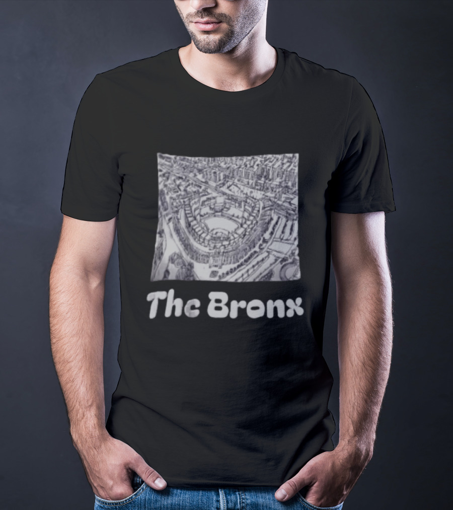 Bronx Yankee Stadium Detailed Sketch Arial View T-Shirt