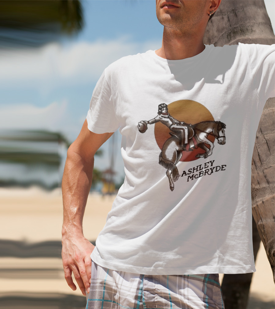 Ashley McBryde Bucking Cowgirl Vintage Sunset Rider T-Shirt