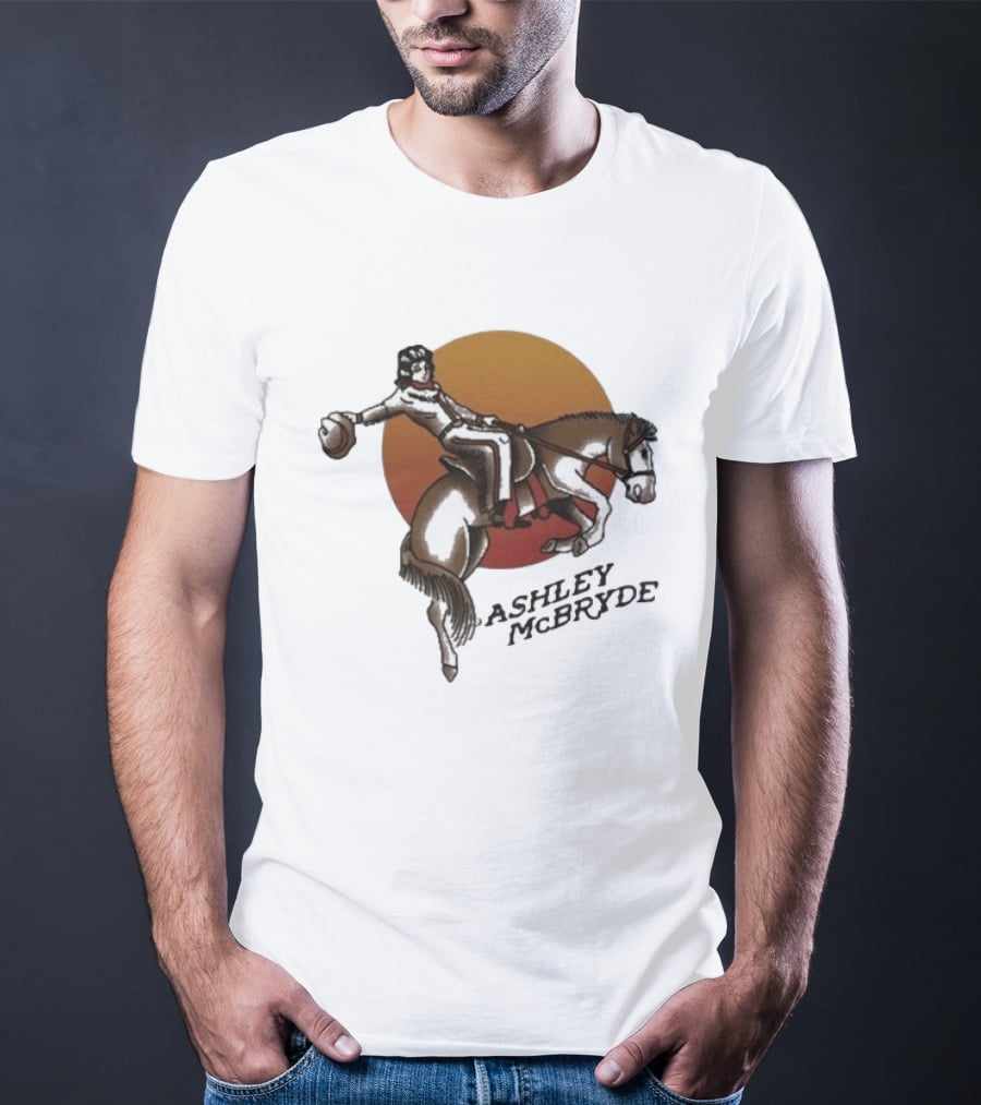 Ashley McBryde Bucking Cowgirl Vintage Sunset Rider T-Shirt