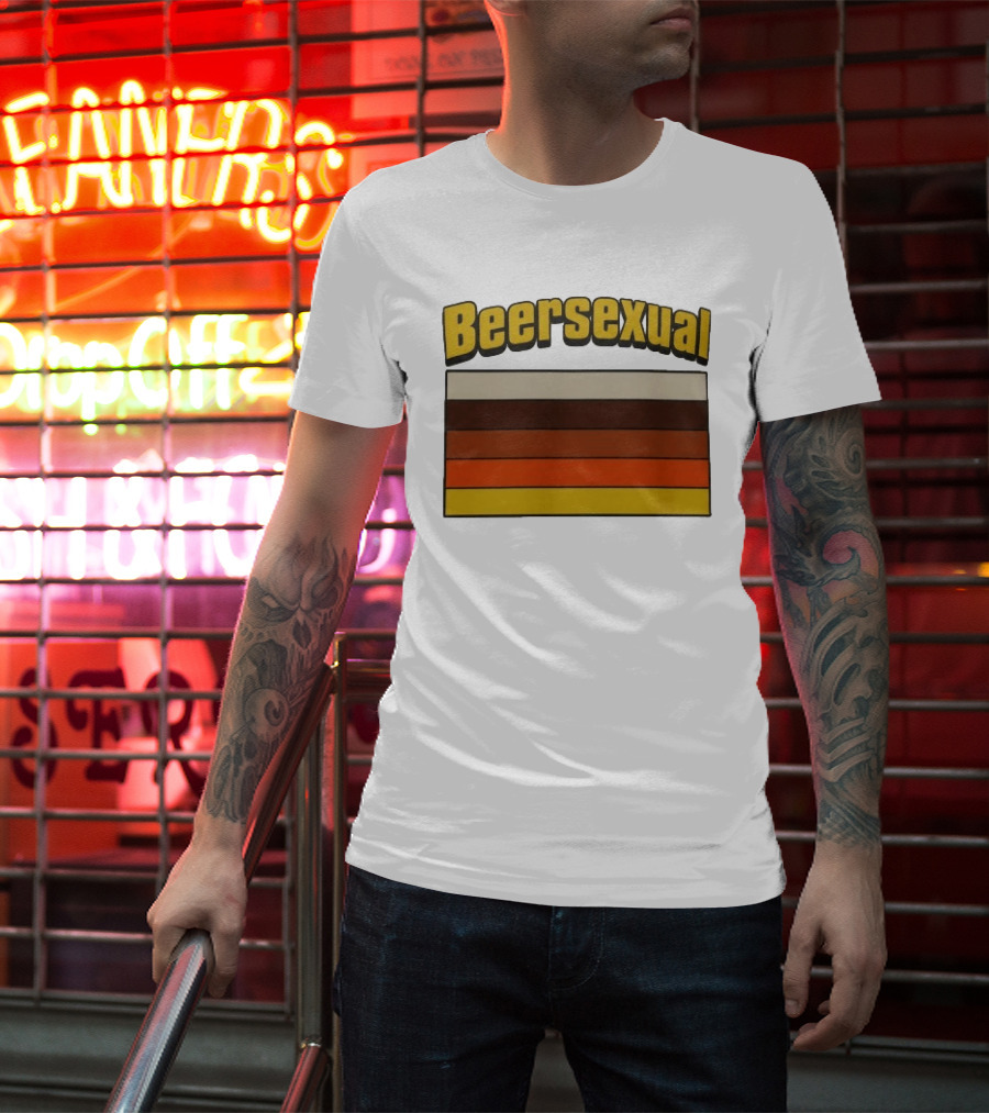 Beersexual Striped Flag With Bold Earth Tones T-Shirt