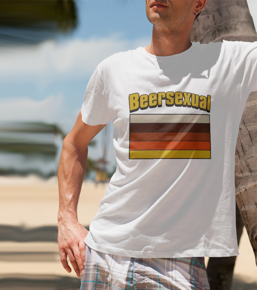 Beersexual Striped Flag With Bold Earth Tones T-Shirt