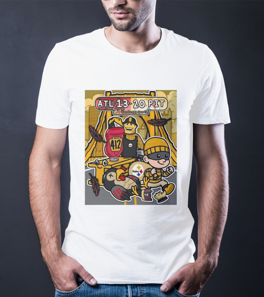 ATL 13 20 PIT CornDoggy Sports With Heinz 412 And Steelers Fan T-Shirt