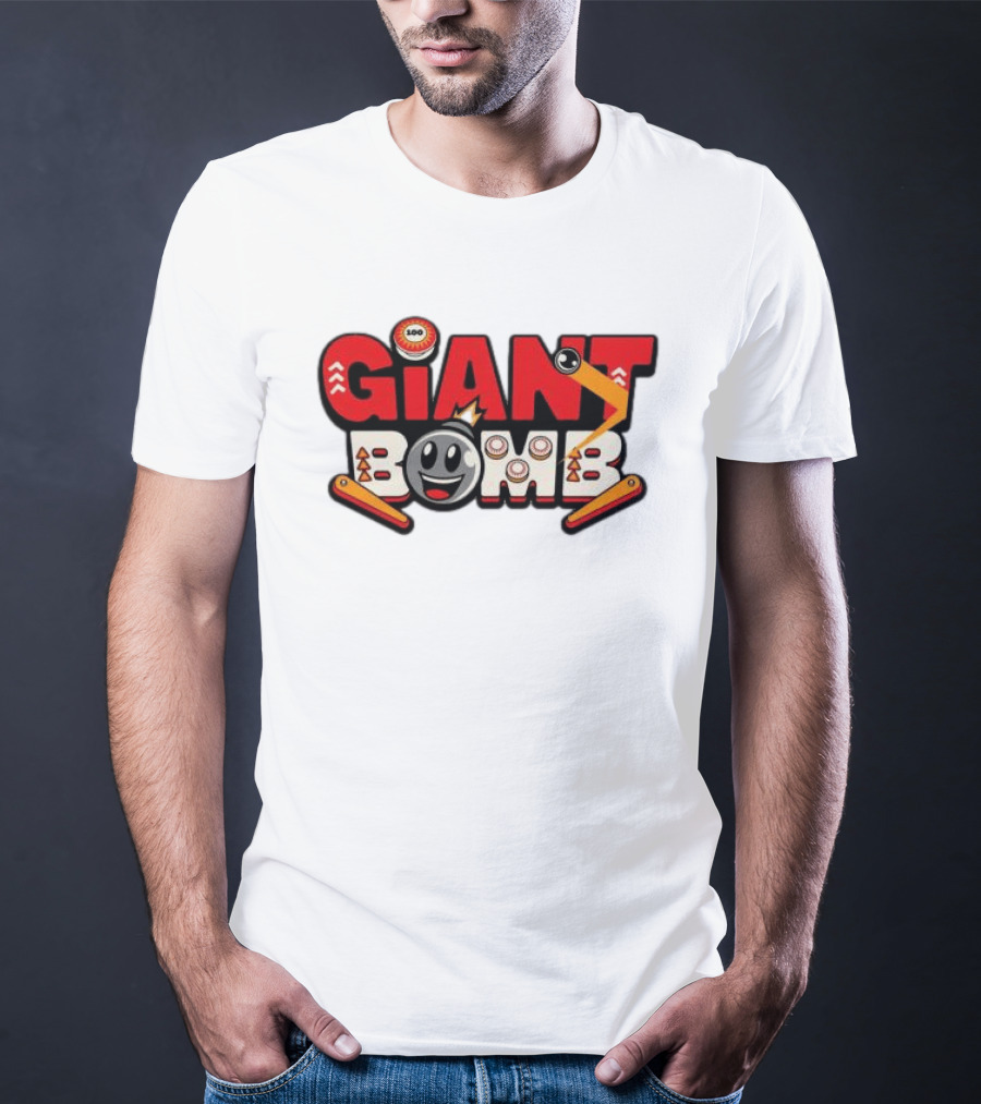 Giant Bomb Pinball Arcade Game Logo Retro Style Hat T-Shirt
