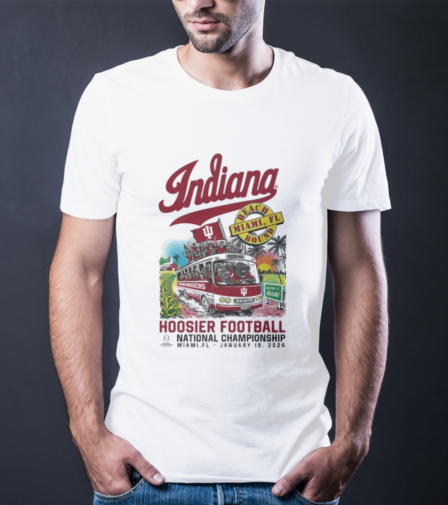 Indiana Hoosiers Football National Championship Beach Bound Miami FL January 2026 T-Shirt