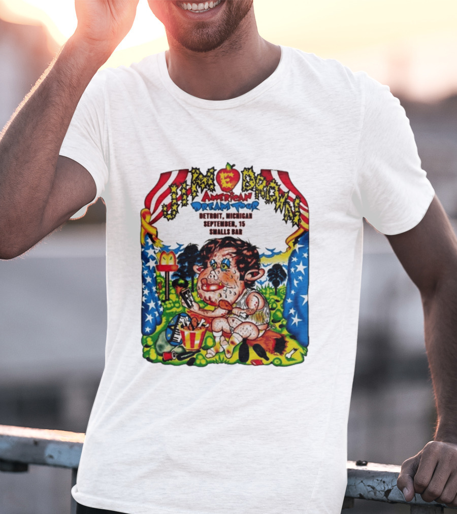 Jim E. Brown American Dream Tour Detroit Michigan September 15 Smalls Bar Concert T-Shirt
