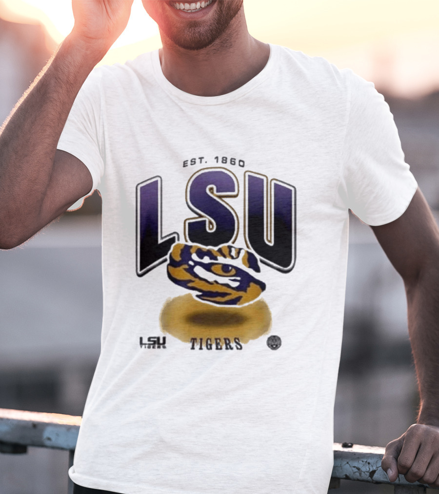 LSU Tigers Est. 1860 Bold Letter Tiger T-Shirt