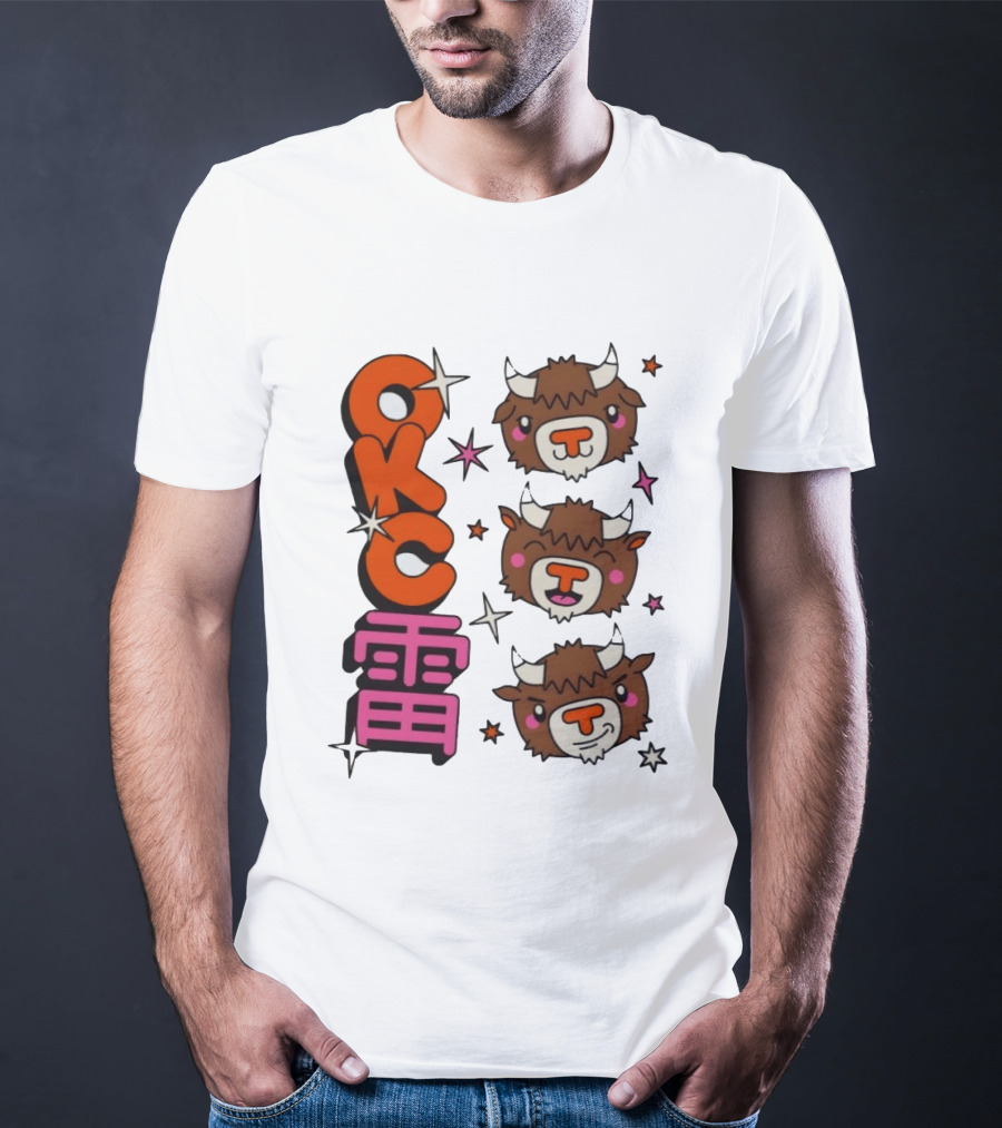 OKC Thunder Kawaii Bison Buffalo NBA Japan T-Shirt
