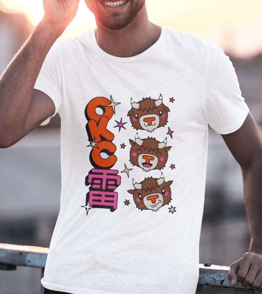 OKC Thunder Kawaii Bison Buffalo NBA Japan T-Shirt