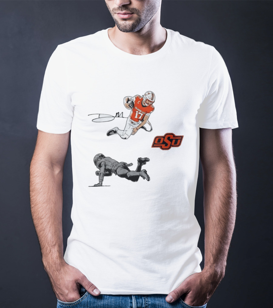 Oklahoma State Cowboys Football Drew Mestemaker Air Mesty OSU Quarterback 17 T-Shirt