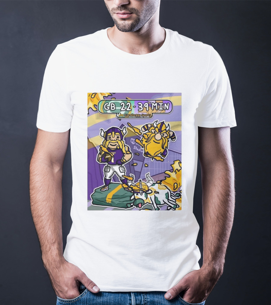 GB 22 39 MIN CornDoggy Sports Green Bay Packers Vs Minnesota Vikings T-Shirt
