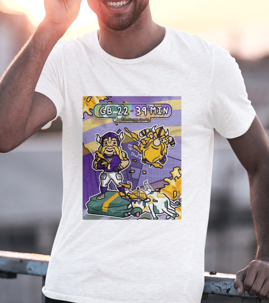GB 22 39 MIN CornDoggy Sports Green Bay Packers Vs Minnesota Vikings T-Shirt