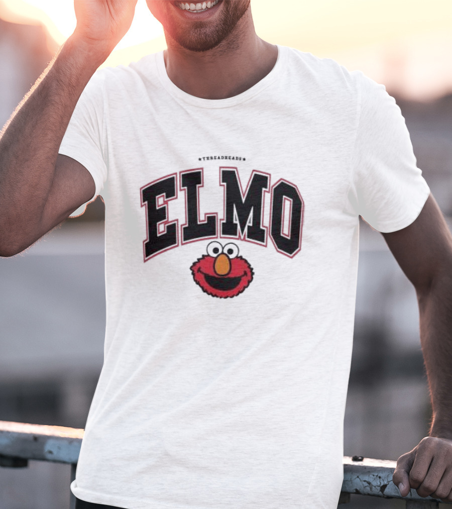 Qagoma Store 2023 Elmo College Red Ringer T-Shirt