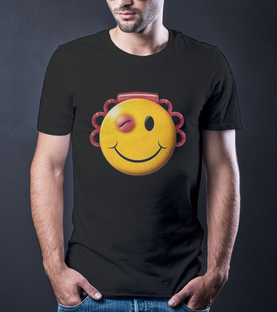 A$AP Rocky Don't Be Dumb Tour Smiley Face With Winking Eye And Red Rope Details T-Shirt