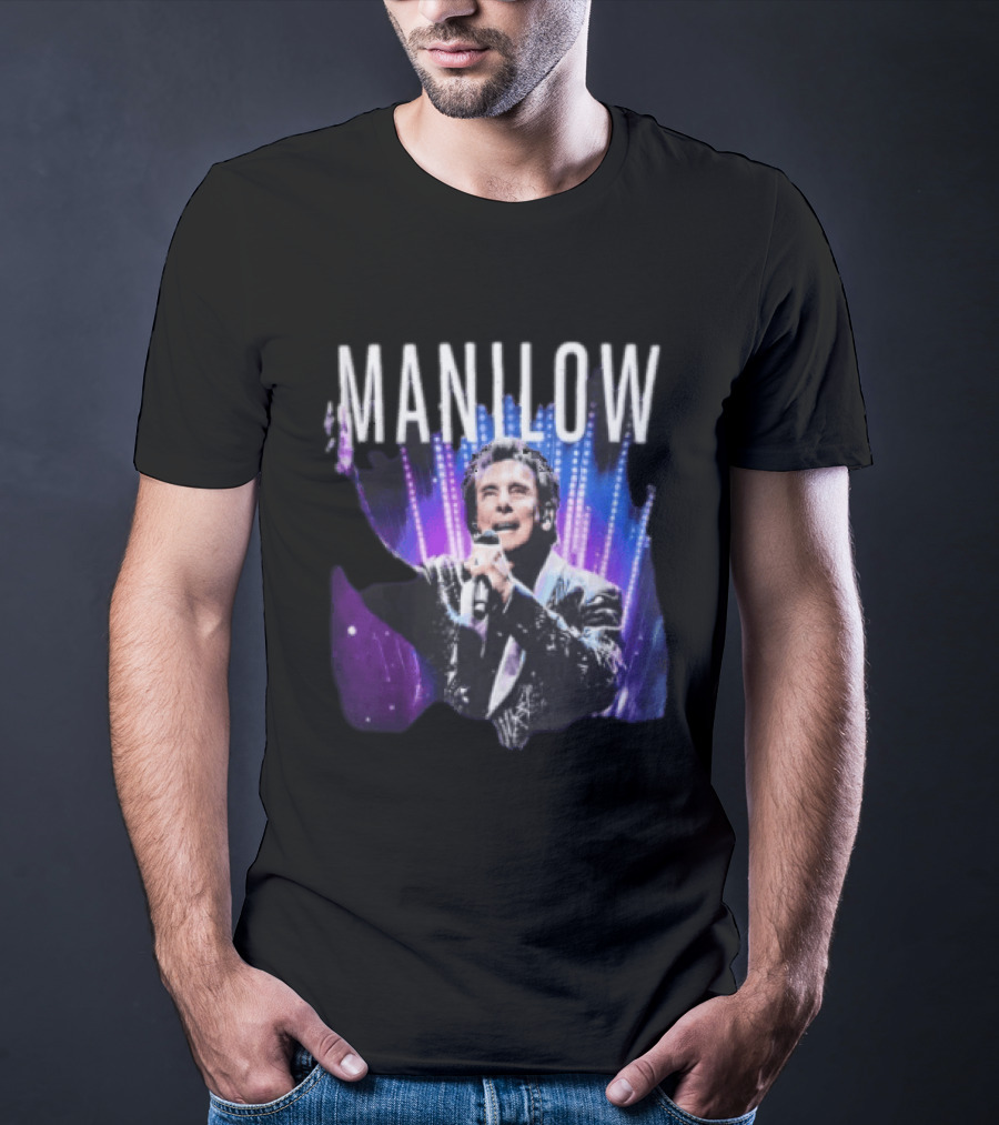 Manilow Concert Tour Photo With Microphone And Lights T-Shirt