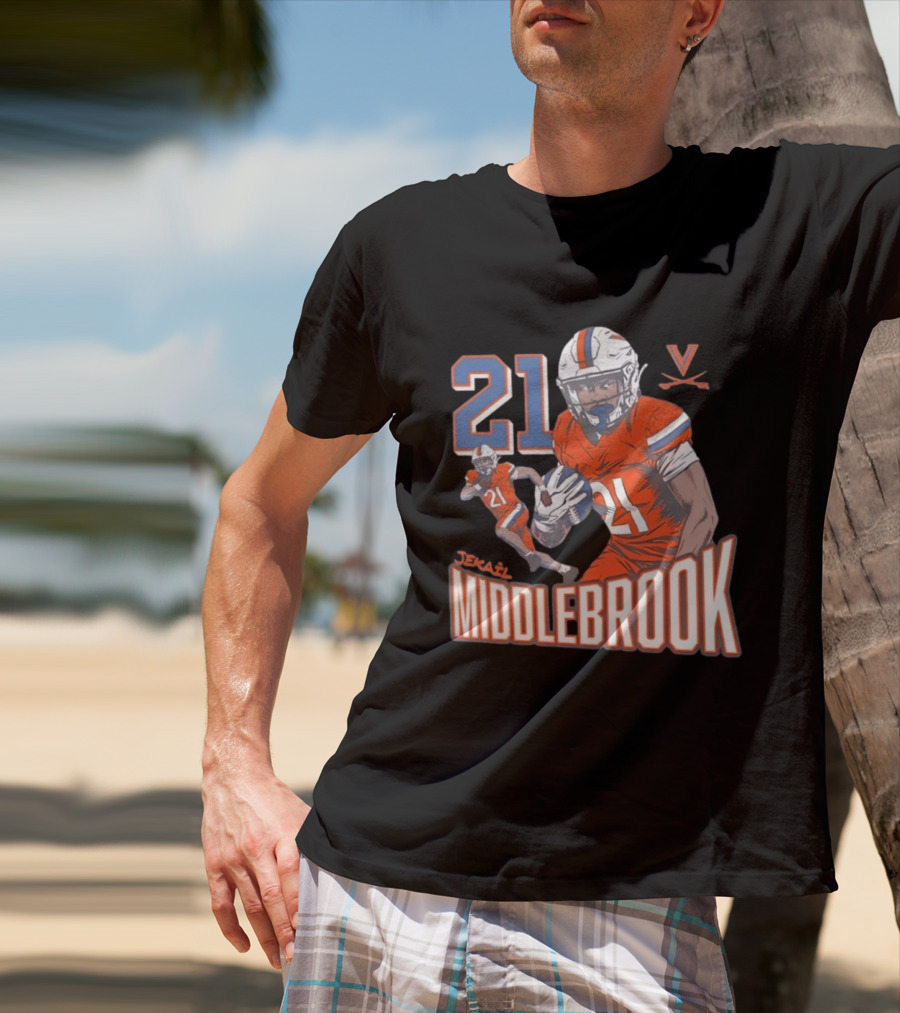 Jekail Middlebrook 21 Virginia Cavaliers Football Player T-Shirt