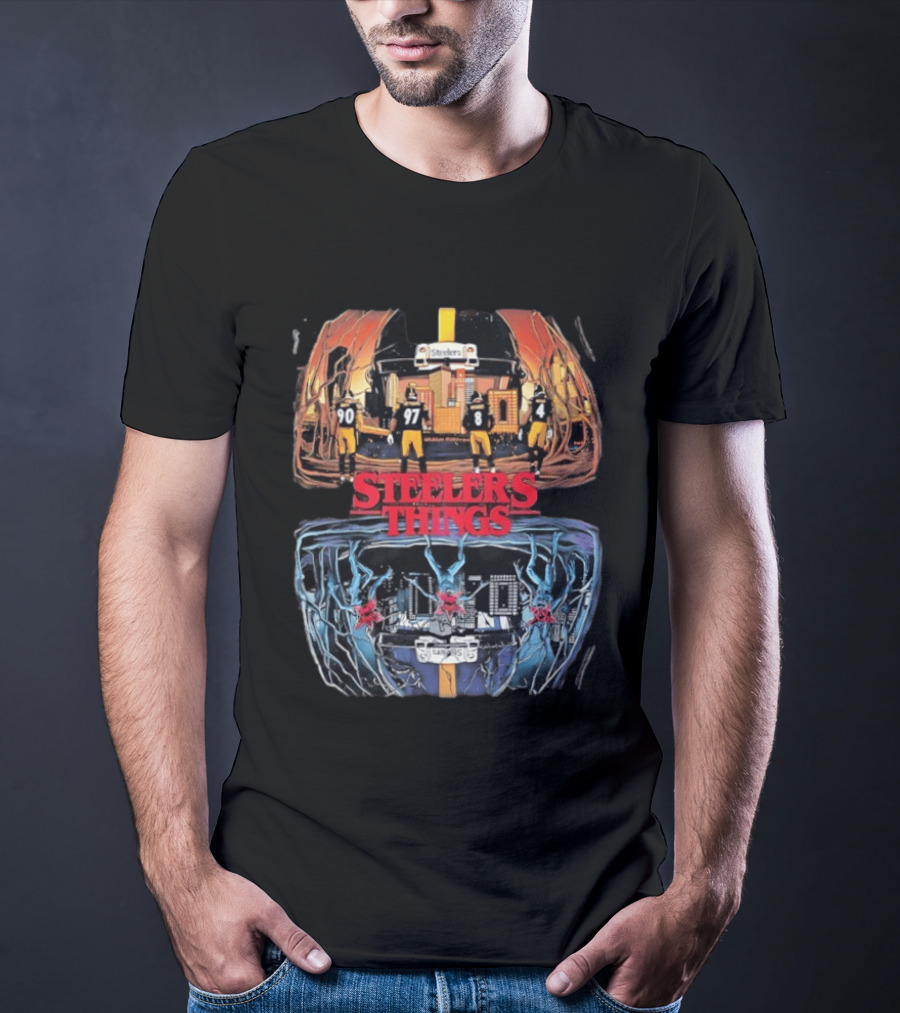Pittsburgh Steelers Halloween Upside Down Stranger Things T-Shirt
