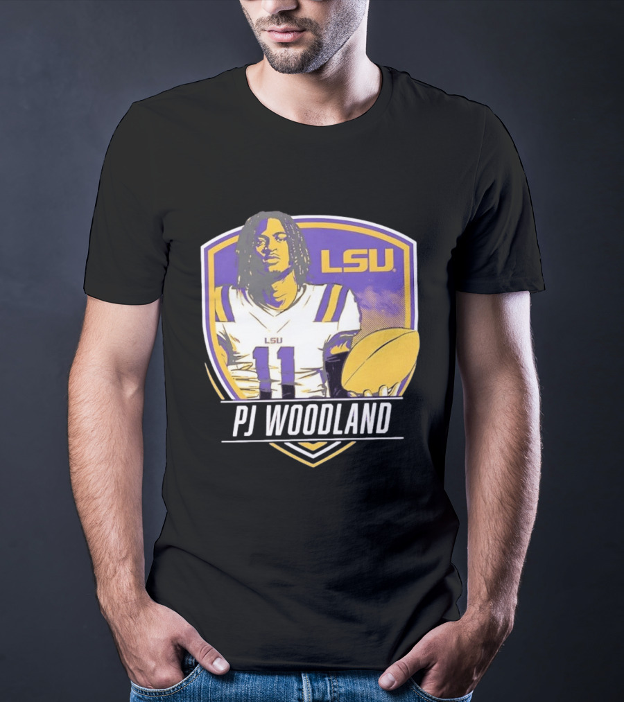 LSU Tigers Football PJ Woodland No 11 T-Shirt