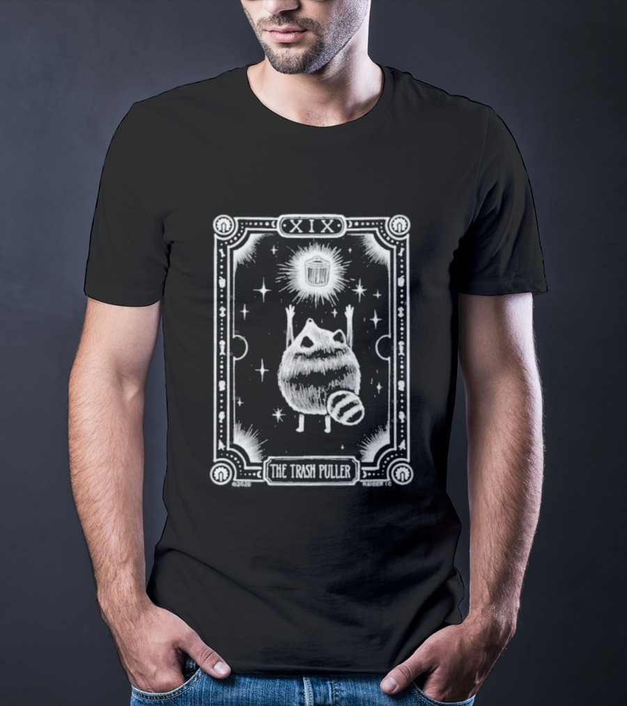 Raider.Io Jimothy XIX The Trash Puller Raccoon Tarot Card T-Shirt