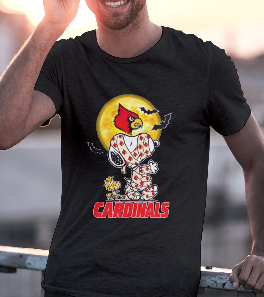 Louisville Cardinals Snoopy Woodstock Mummy Halloween T-Shirt