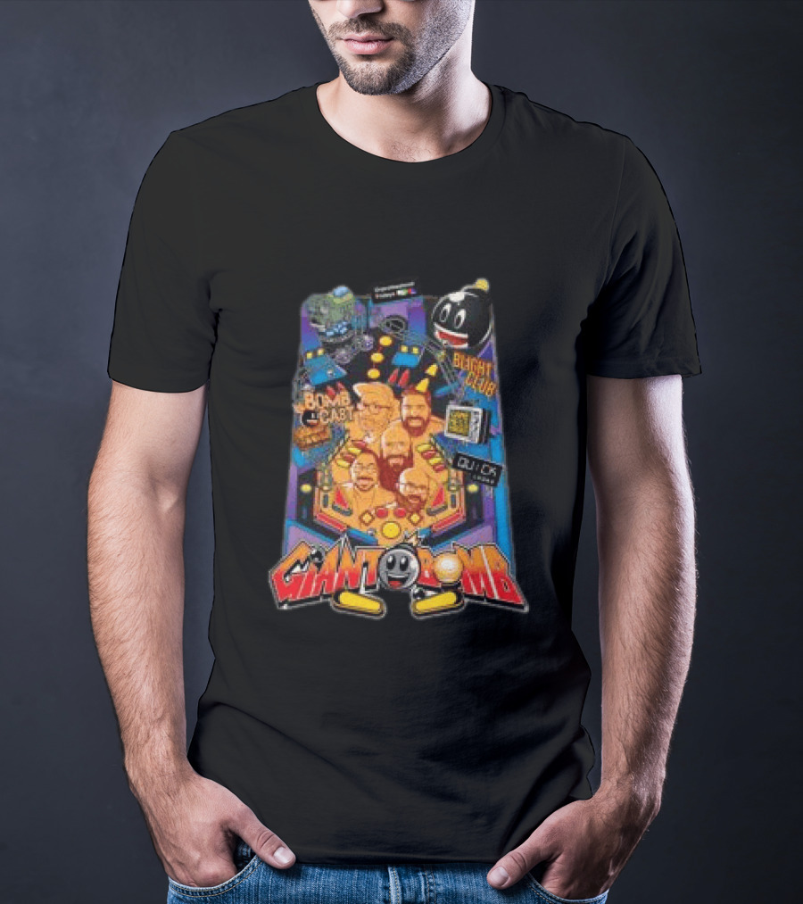 Giant Bomb Pinball Blight Club Quick Looks Bomb Cabinet Retro Arcade T-Shirt