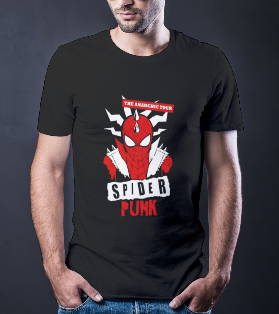 Spider Punk The Anarchic Tour Comic Style Spiked Hero T-Shirt