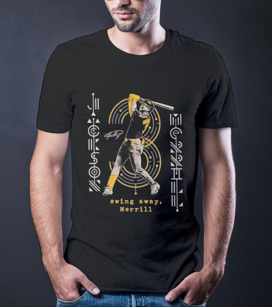 Swing Away Jackson Merrill Padres Baseball T-Shirt